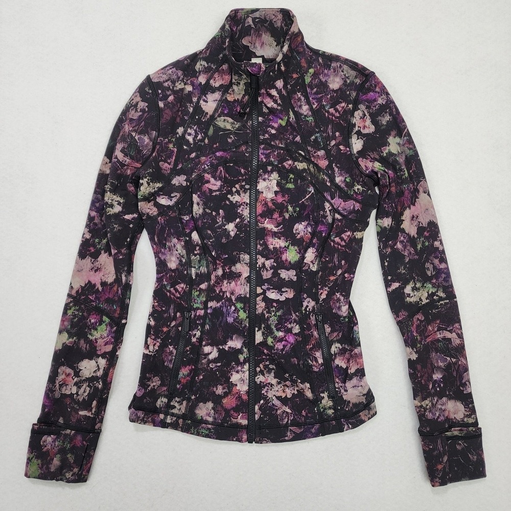 Lululemon Define Jacket Women's 4 Multi Floral Illusion Thumbholes Full Zip NICE
